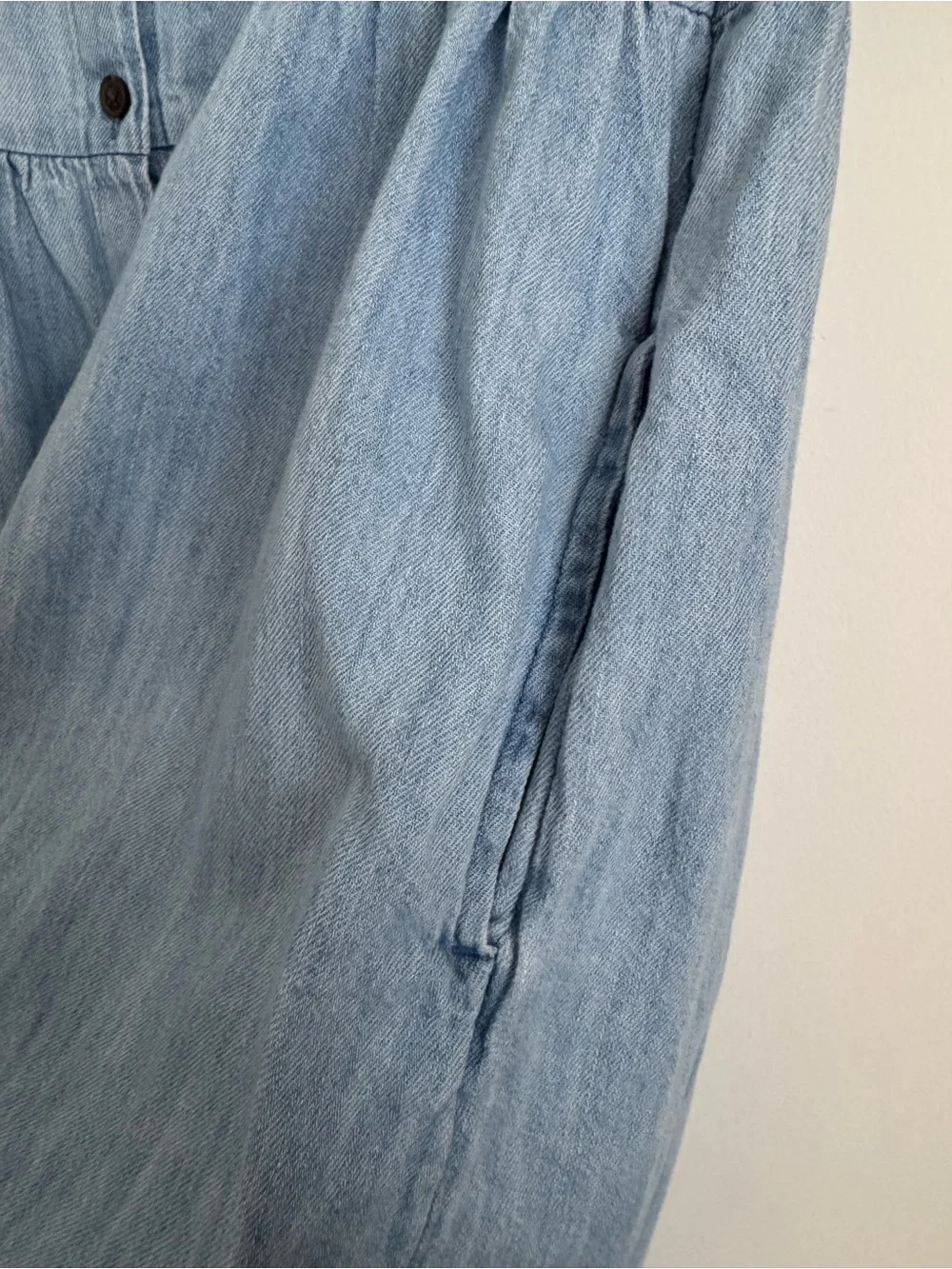 Old Navy Light Blue Denim Button-Front Kids Dress, L